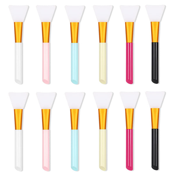 Silicone Face Mask Brush, 12 Pcs Soft Silicone Facial Mud Mask Applicator Beauty Tool
