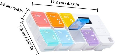 Ipetboom 7-Compartment Electronic Weekly Pill Organizer, Detachable Medicine Box with Sealed Compartments, Portable