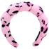 Spa Headbands for Washing Face or Makeup, Puffy Terry Cloth Hairband for Women, Skin Care Accessories (Leopard Pink)