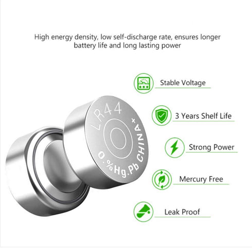 30 Count LR44 AG13 357 SR44 A76 1.5V Button Coin Cell Batteries