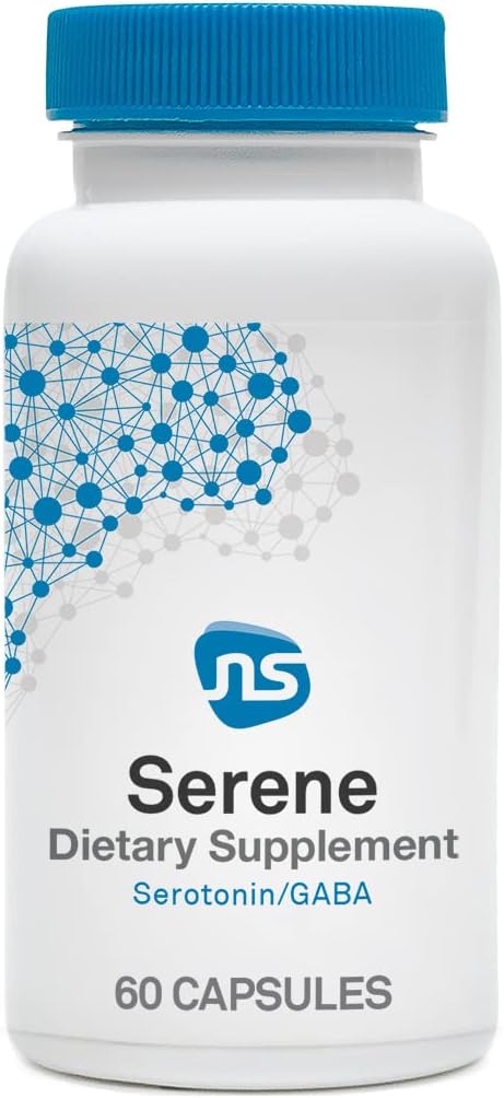NeuroScience Serene Mood Support + Sleep Aid with 100mg 5-HTP, Vitamin B6, Folate + Calcium - 60 Capsules