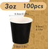 100 Pack 3 oz Black Paper Cups for Bathroom, Espresso, Mouthwash, Snacks, Family, Party, Picnic
