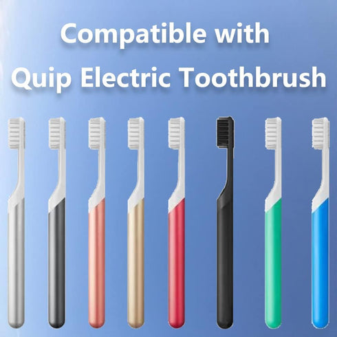 4-Pack Gray Toothbrush Replacement Heads Compatible with Quip Electric Brush Heads Refill Soft Bristles