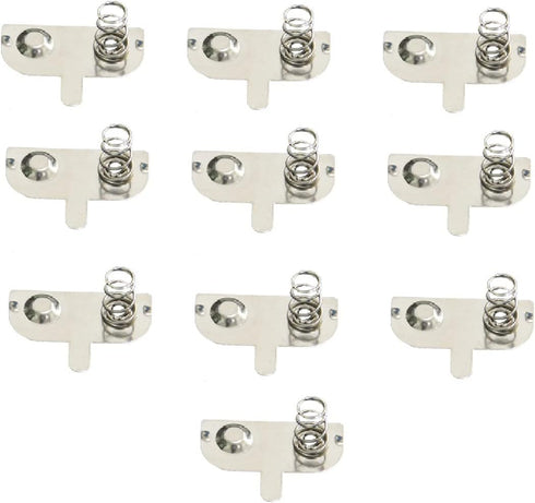 Unifizz Metal AA Battery Spring Plate Set, Positive Negative Plate, 10 Pcs, 27 x 12MM Nickeling Plate, Silver