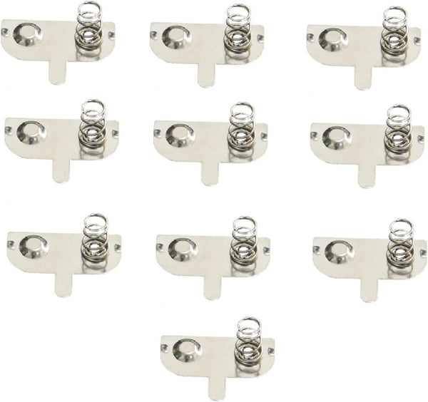 Unifizz Metal AA Battery Spring Plate Set, Positive Negative Plate, 10 Pcs, 27 x 12MM Nickeling Plate, Silver