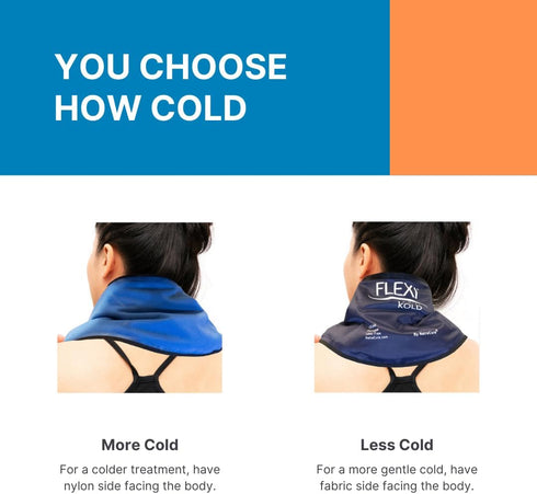 FlexiKold Neck Ice Pack Wrap with Straps – Reusable Flexible Neck Pain Relief Cooling Wraps