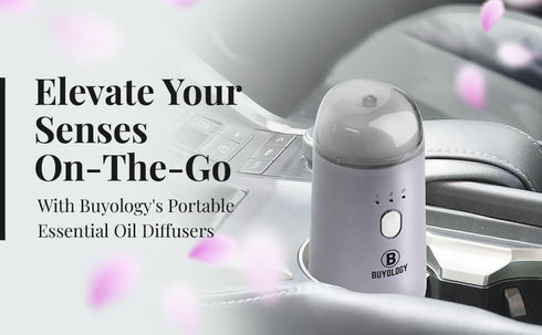 Rechargeable Car Essential Oil Diffuser - Portable, Cordless, Waterless Aromatherapy for Car, Travel, Office