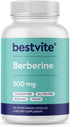 BESTVITE Berberine 500mg Per Capsule (120 Vegetarian Capsules) - No Fillers, Vegan, Gluten Free