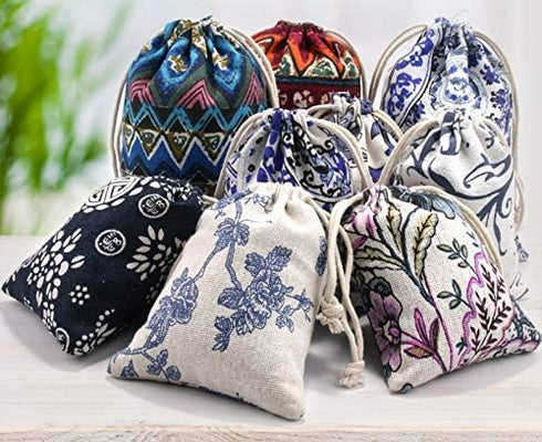 Burlaps Bags with Drawstrings - Jewelry Pouches Sacks for Wedding Party Shower Christmas Birthday, 18 Pcs