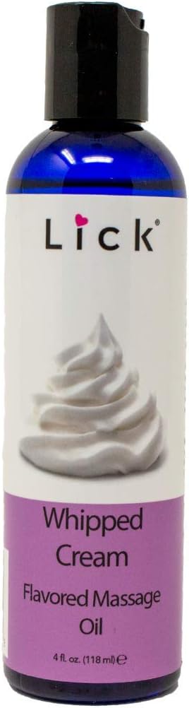 Whipped Cream Flavored Massage Oil for Couples, Edible Massaging Lotion with Vitamin E and Sweet Almond Oil