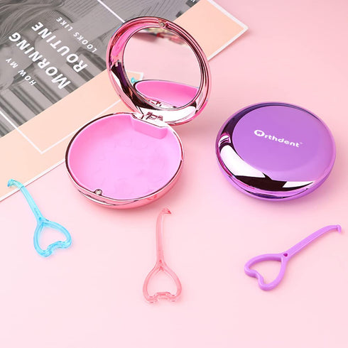 Solid Orthodontic Retainer Case - Aligner and Retainer Case with Magnetic Closure (Purple)