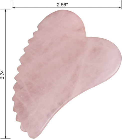 Rose Quartz Gua Sha Comb Massage Tool, Unique Comb Edge Gua Sha Board for SPA & Acupuncture Therapy, Heart Shape