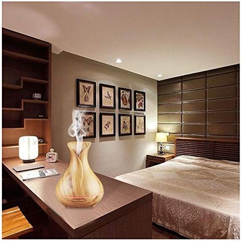 UVUBXT 14 Essential Oil Diffuser Tulip Light Wood Diffuser LED Advanced Cool Mist Humidifier Color LED Night Light
