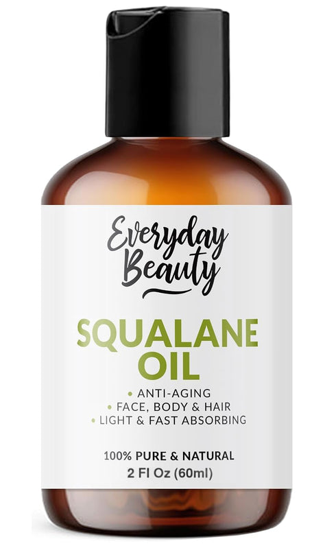 Squalane Oil - 100% Pure & Natural Plant Derived Facial Oil 2 Fl Oz - Cold Pressed Premium Grade Moisturizing Oil