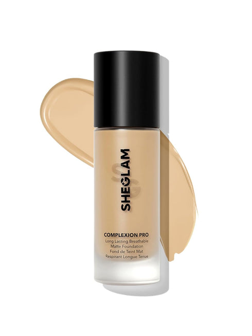 SHEGLAM Full Coverage Foundation Makeup - Long Lasting Waterproof Matte Liquid Foundation (Golden)