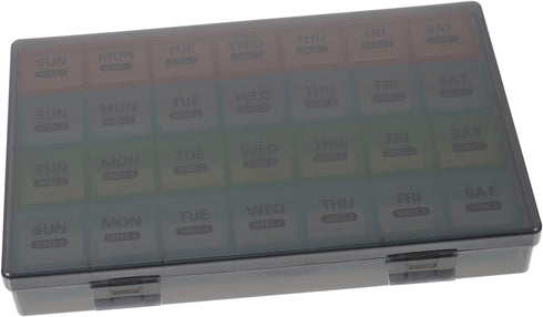 Day Pill Organizer Portable Medicine Box Strong Seal Weekly Dispenser for Outdoor