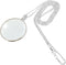 5X Magnifying Glass Pendant, 1.6" Glass Lens Dia. with 35" Alloy Necklace, Silver