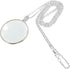 5X Magnifying Glass Pendant, 1.6" Glass Lens Dia. with 35" Alloy Necklace, Silver