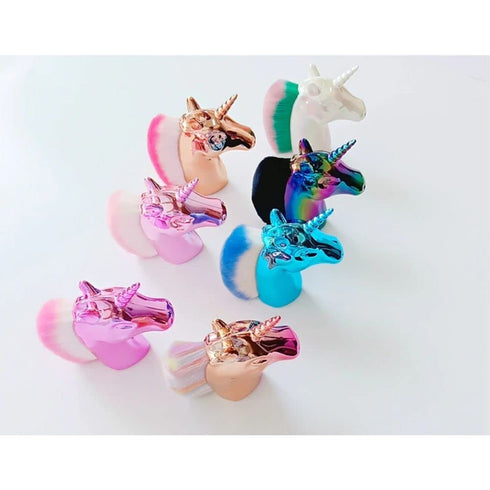 Unicorn Makeup Brush for Nail Art - Powder Foundation, Blush, Contour, Rainbow Horse Big Brush for Face & Hands