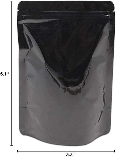 FERENLI 100 Pieces Resealable Mylar Bags - Stand Up Foil Pouch for Food Storage Packaging Airtight Zipper Pouches