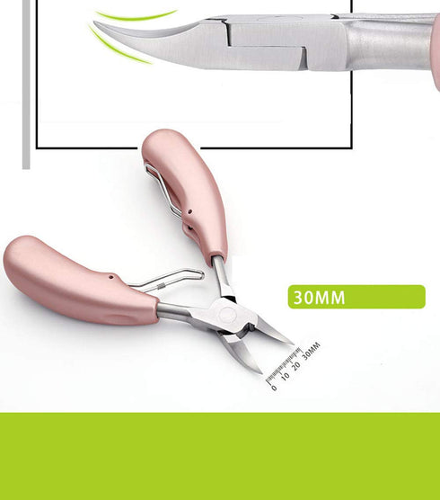 Nail Clippers for Ingrown/Thick Toenails, Surgical Grade Stainless Steel with Ergonomic Handles, Rose Gold