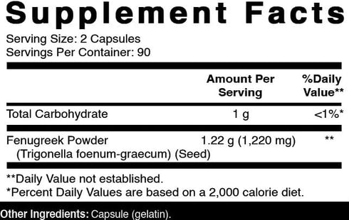 Oxify 610 180 Fenugreek mg | Capsules | Gluten-Free, Non-GMO | Supplement Made in USA