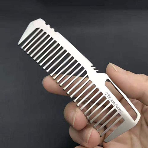 Hair Combs Portable EDC Gear Combs, Camping Outdoor Tools Titanium Accessories Pocket Comb for Men Women