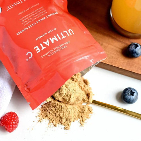 Live Ultimate Ultimate C 30 Day Pouch - Organic Whole Food Vitamin C Powder, 13 Superberries & Superfruits, Non-GMO,
