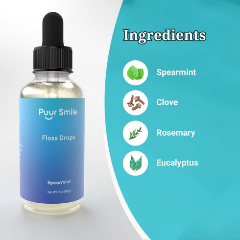 Concentrated Floss Drop Serum, 2oz Mouth Wash for Water Flosser, Organic Spearmint for Good Oral Health