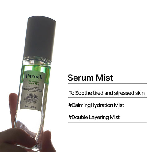 Parnell Cicamanu Serum Mist to Hydrate and Illuminate for Radiant Skin with Centella Asiatica, Manuka Honey & Borage Seed Oil, 1.69 fl.oz, Fragrance & Alcohol-Free, Not Tested on Animals