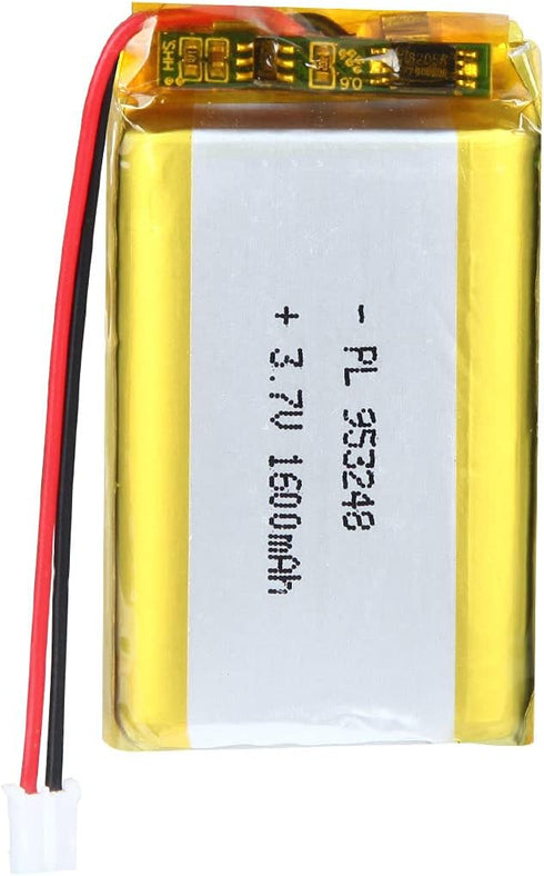 3.7V 1600mAh Lithium Polymer Ion Rechargeable Battery 953248 with 2P PH 2.0mm Pitch Connector