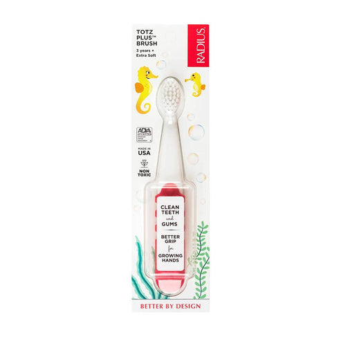 RADIUS Totz Plus Brush - Kids Toothbrush, Silky Soft, BPA Free, Designed for Delicate Teeth, 3 Years & Up