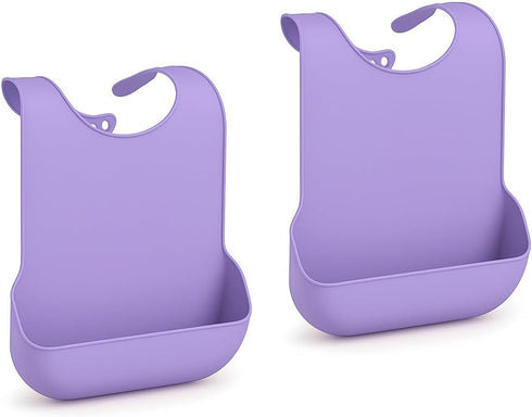 Silicone Adult Bib, Adjustable and Washable Bib for Men & Women, Waterproof for Elderly with Crumb Catcher