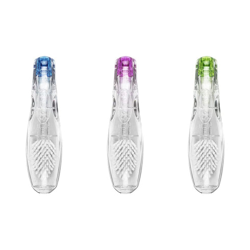 RADIUS Tour Travel Brush & Case with Replaceable Head, ADA Accepted Toothbrush for Improved Gum Health - Pack of 3