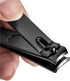 Nail Clippers Set - Sharp Stainless Steel Fingernail & Toenail Clippers, Black Nail Cutter, 2 Piece Set