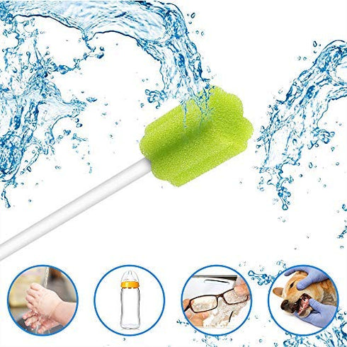 Disposable Untreated Oral Care Swabs - 250 Count (GREEN+Plum)