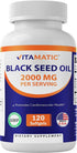 Vitamatic Black Seed Oil Capsules, 2000 mg per Serving, 120 Softgels, Cold Pressed, Supports Immune Response