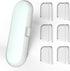 Toothbrush Travel Case Compatible with Philips Sonicare Electric Toothbrush & 6Pcs Reusable Head Covers (White)