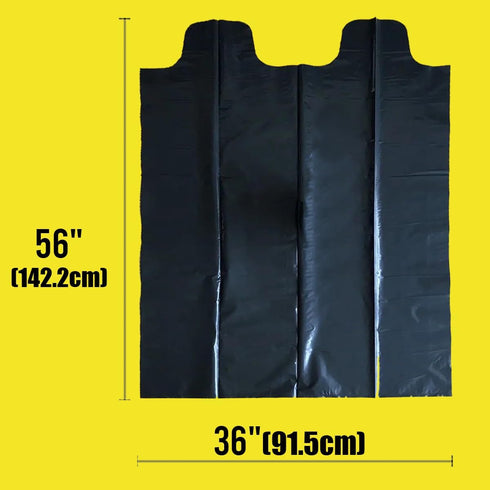 Contractor Trash Bags, 55 Gallon Heavy Duty, 10 Count, 2 MIL, 36" X 56" Large Black Flap Tie Garbage Bags