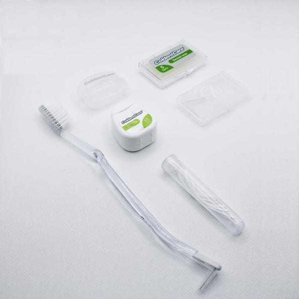 Orthodontic Kit Clear, Oral Care Set with Toothbrush, Protector Cap, Floss, Wax, Floss Threaders, Brushes with Case