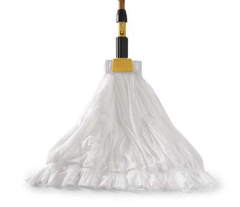 Rubbermaid Commercial Large Disposable Mop, 5 Inch Headband, Janitorial Cleaning Supplies for Mopping White