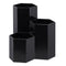LoveBB Makeup Brush Holder Organizer, 3 Slot Plastic Storage Solution for Cosmetics Brushes, Black