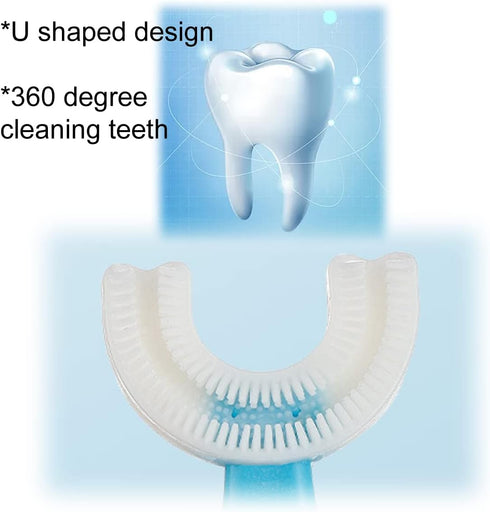 2 Pcs U-Shaped Kids Toothbrush, Premium Soft Manual Training Toothbrush for Kids 2-6 Years Old (Pink)