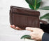 Liberty Leather Genuine Sheep Nappa Leather Toiletry Travel Bag, Bathroom Organizer with Multiple Compartments