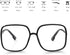 BIGGY Oversized Square Blue Light Blocking Glasses, Ultralight Anti Eyestrain Nerd Glasses for Reading, Gaming