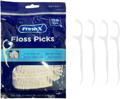 Floss Picks, Unbreakable and Shred-Resistant for Adults, 150 Count Each, Pack of 1