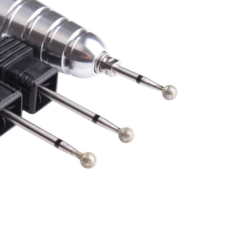 MZCMSL 3PCS Cuticle Clean Nail Drill Bit, Ball Head Diamond Electric File for Nail Salon Manicure