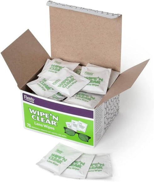 Flents WIPE'N Lens Wipes, Clear, 75 Count, Packaging May Vary