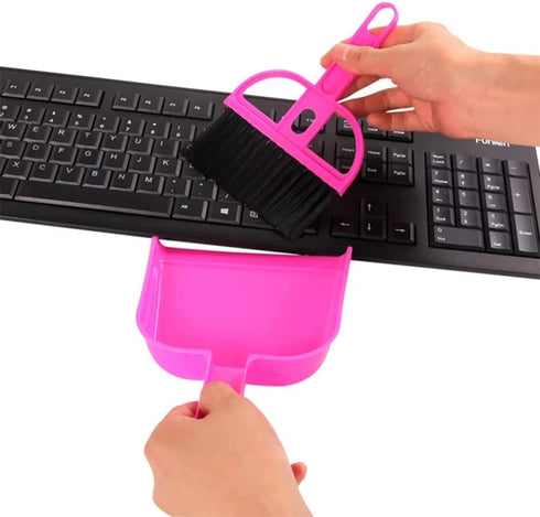 TopHomer Set Counter Mini Broom and Dustpan Compact Cleaning Kit Nesting Snap-On Design Saving Space for Pet Cages