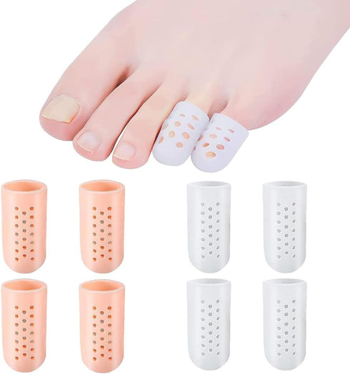 Small Toe Protectors, 8 Count Silicone Toe Caps for Small Toe, Gel Toe Cap and Protector for Pain Relief from Corns,